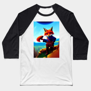 CUTE COMIC BOOK STYLE FOX Baseball T-Shirt